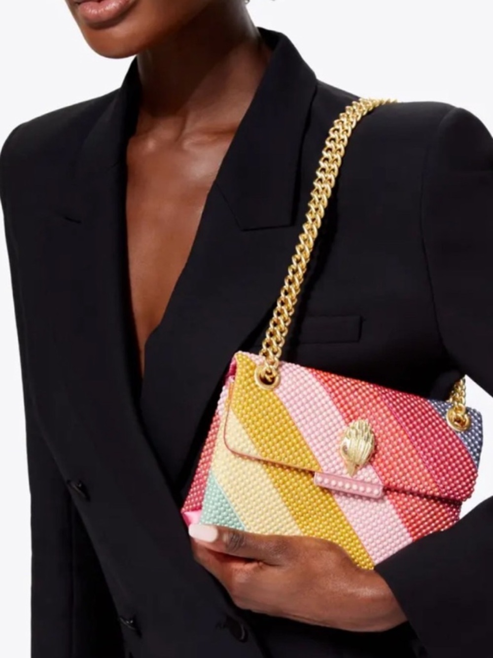 NEW Kurt Geiger Mini Kensington Pearl Bag | Black Quilted Crossbody | MSRP $195 - Picture 3 of 8